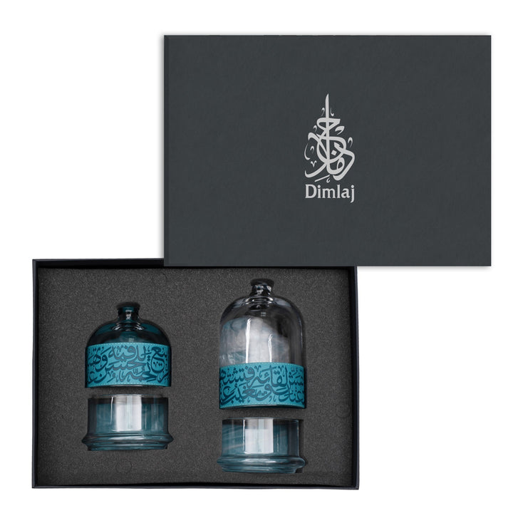 Dimlaj Kareem Set of 3 Pcs Serving Bowls With Stand (Turquoise) - Premium Serving Bowls from Kareem By Dimlaj - Just $375! 