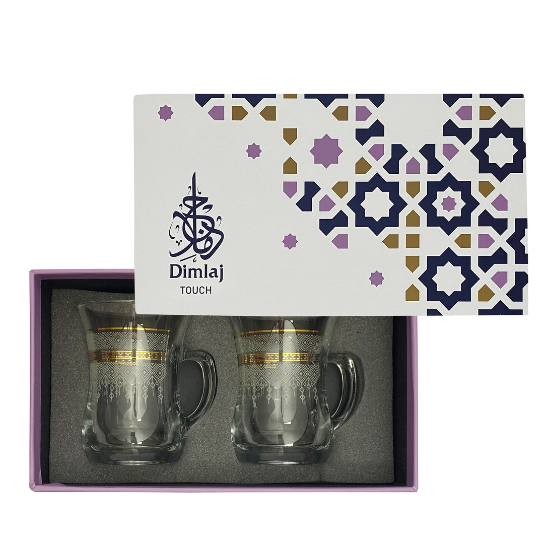 Dimlaj Touch Le Voile Set of 2 Pcs Mugs Gold - Premium Tea Cups from Dimlaj Touch - Just $90! 