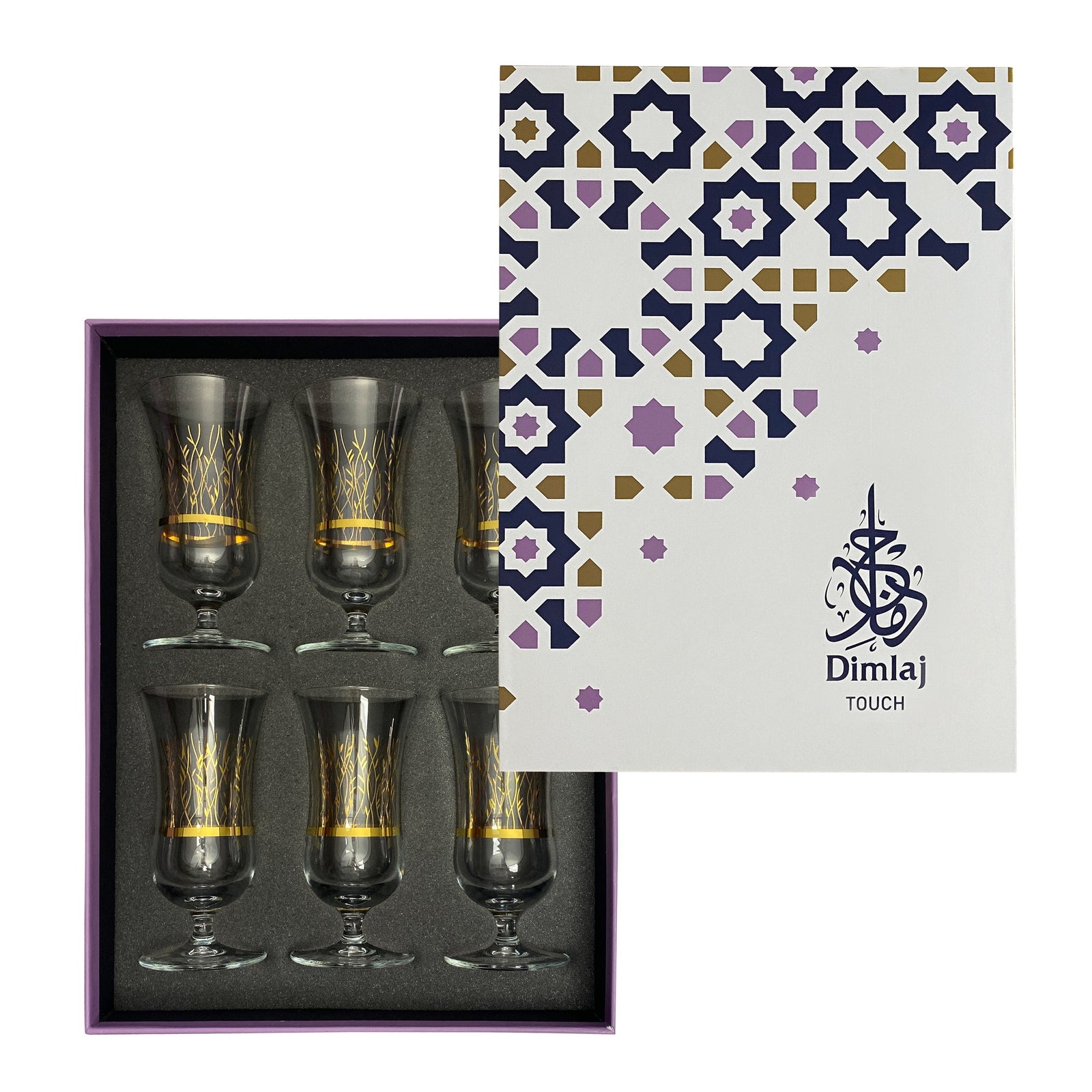 Dimlaj Touch Ivy Set of 6 Pcs Stemwares Gold - Premium Stemware from Dimlaj Touch - Just $89! 