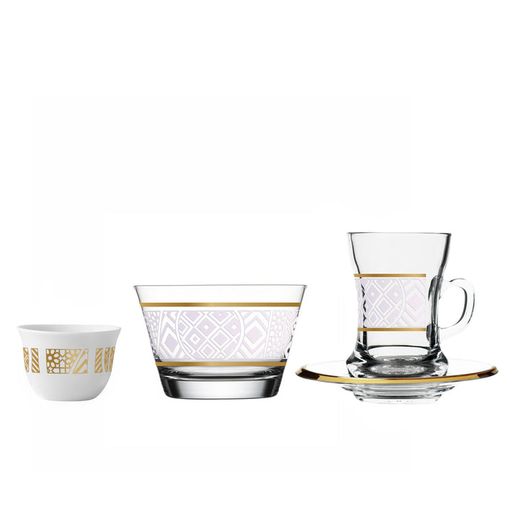 Dimlaj Touch Retro Set of 19 Pcs Assorted Drinkware Gold - Premium  from Dimlaj Touch - Just $175! 