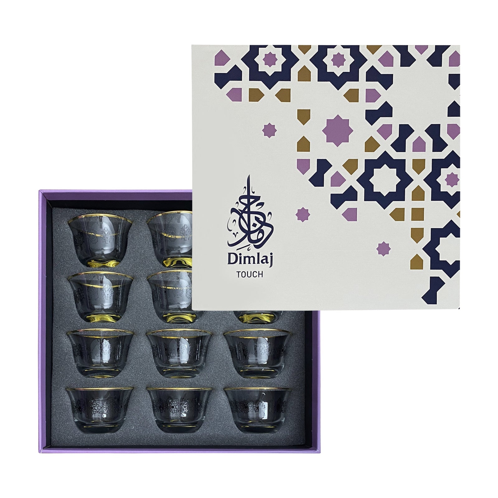 Dimlaj Touch Glory Set of 12 Pcs Cawa Cups Gold and Black - Premium Cawa Cups from Dimlaj Touch - Just $135! 