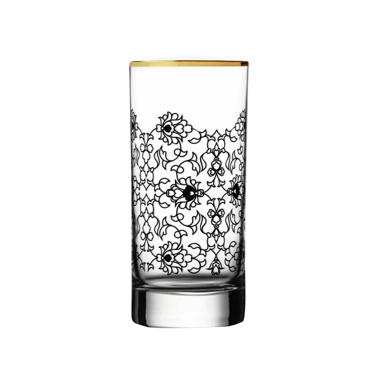 Dimlaj Touch Glory Set of 6 Pcs Long Tumblers Gold and Black - Premium  from Dimlaj Touch - Just $135! 