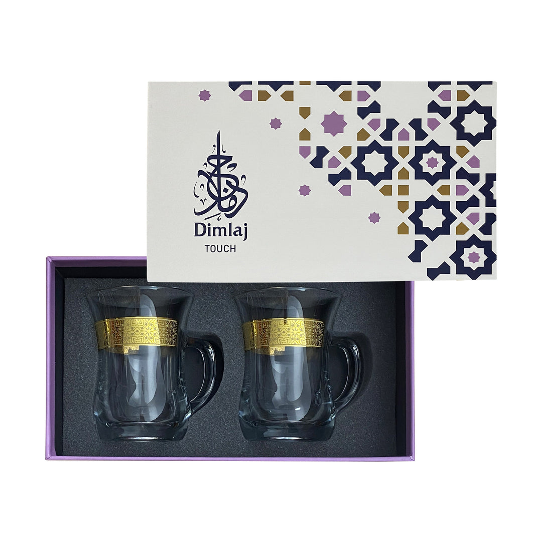 Dimlaj Touch Vision Set of 2 Pcs Mugs Gold - Premium Tea Cups from Dimlaj Touch - Just $90! 