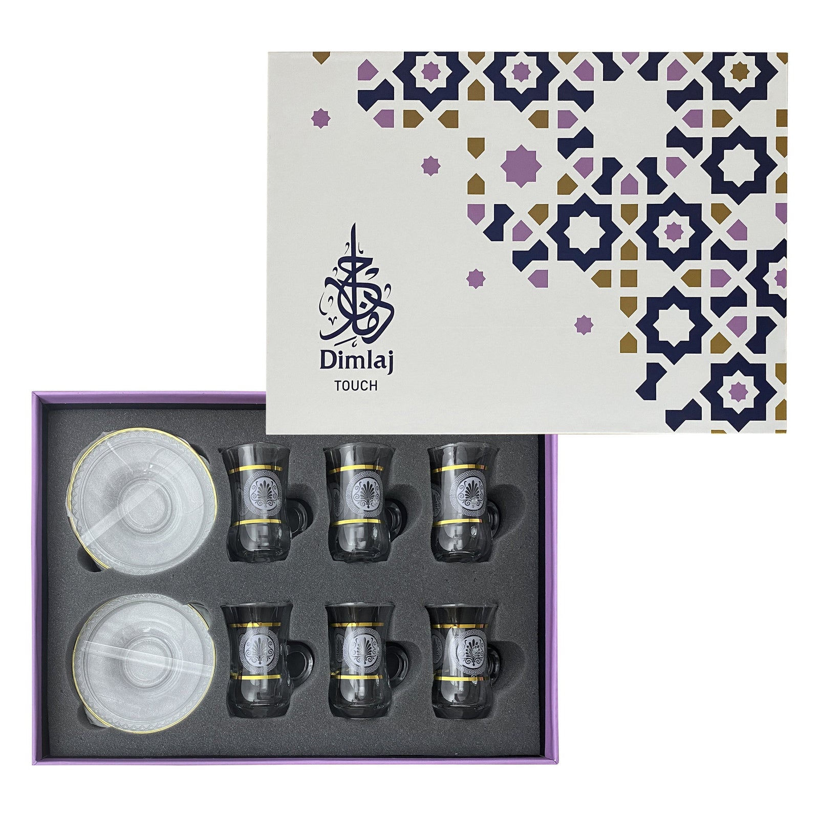 Dimlaj Touch Legend Set of 6 Pcs Tea Cups and Saucers Gold - Premium  from Dimlaj Touch - Just $135! 
