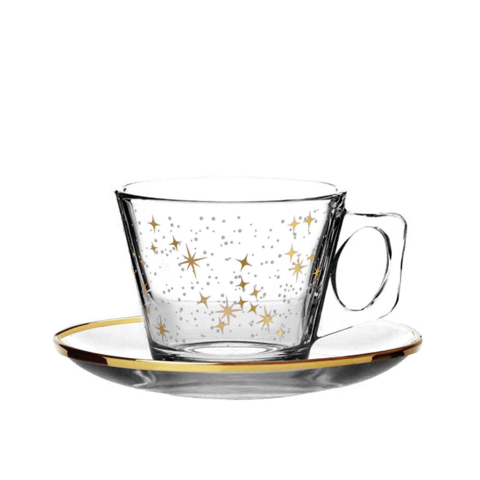 Dimlaj Touch Glimmer Set of 12 pcs Coffee Cups and Saucers Gold - Premium Coffee Cups from Dimlaj Touch - Just $135! 