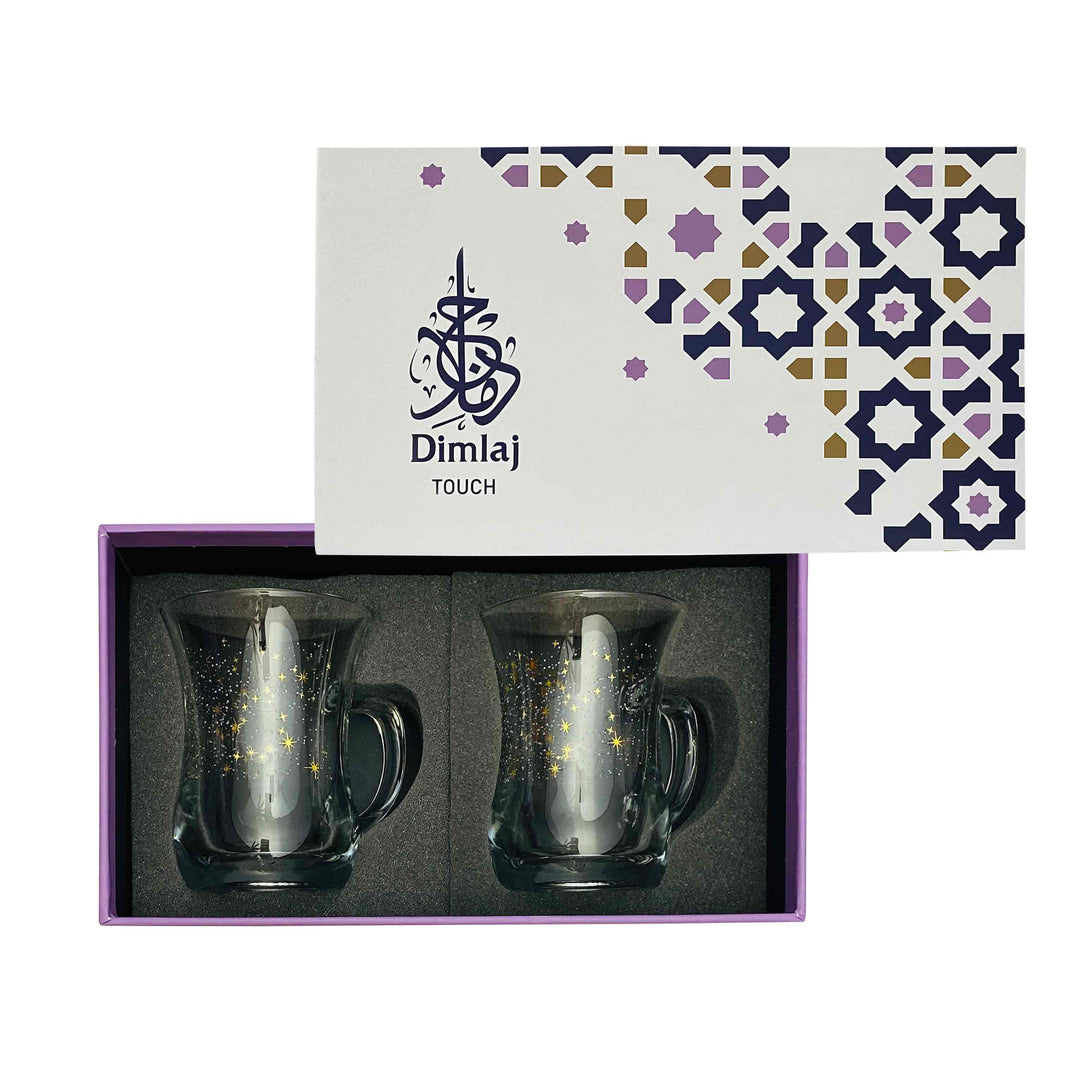 Dimlaj Touch Glimmer Set of 2pcs Mugs Gold - Premium Tea Cups from Dimlaj Touch - Just $90! 