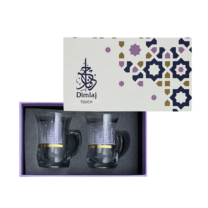 Dimlaj Touch Flow Set of 2 Pcs Mugs Gold and Pink - Premium Tea Cups from Dimlaj Touch - Just $90! 