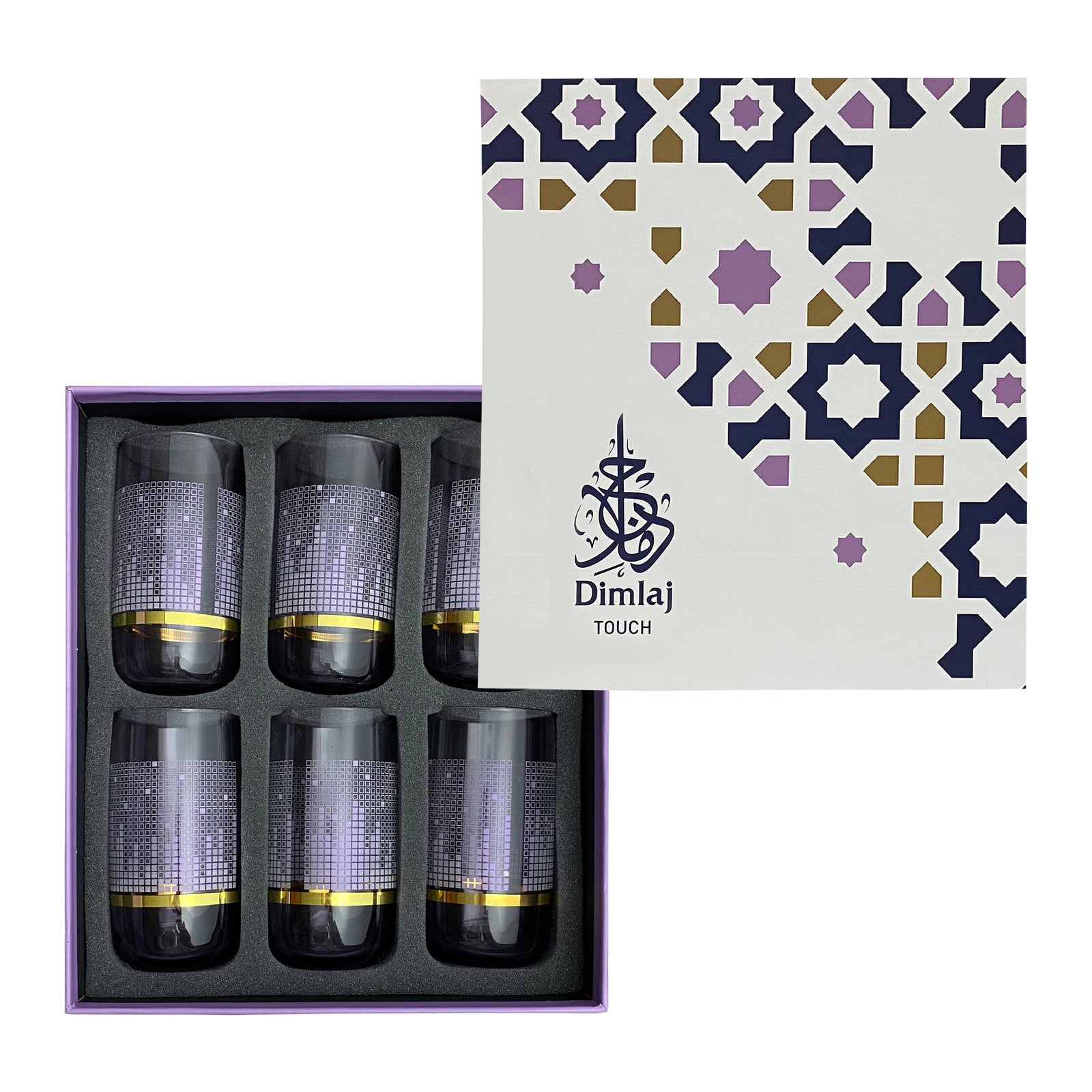 Dimlaj Touch Flow Set of 6 Pcs Long Tumblers Gold and Pink - Premium  from Dimlaj Touch - Just $135! 