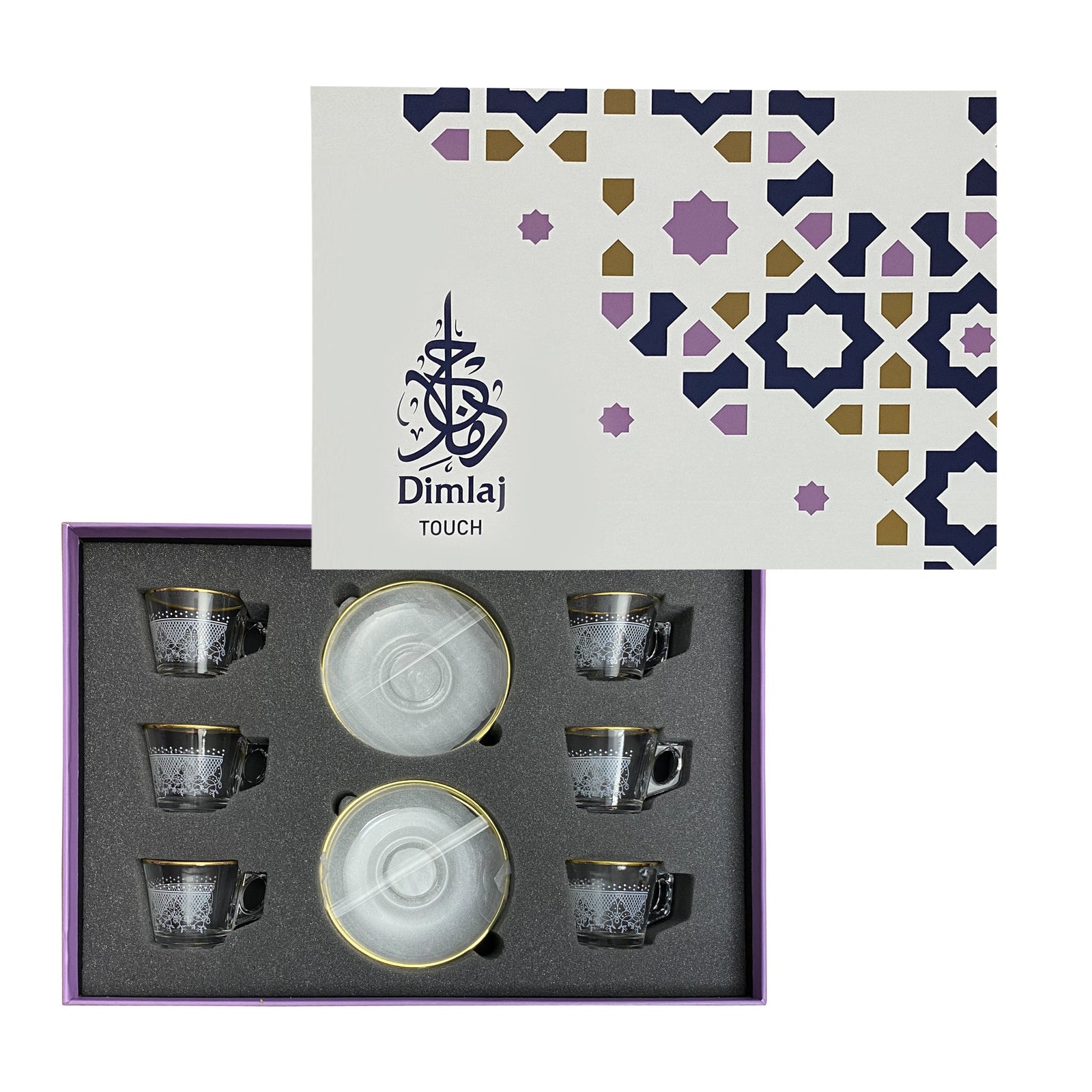 Dimlaj Touch Sitara Set of 12 Pcs Coffee Cups and Saucers Gold - Premium Coffee Cups from Dimlaj Touch - Just $135! 