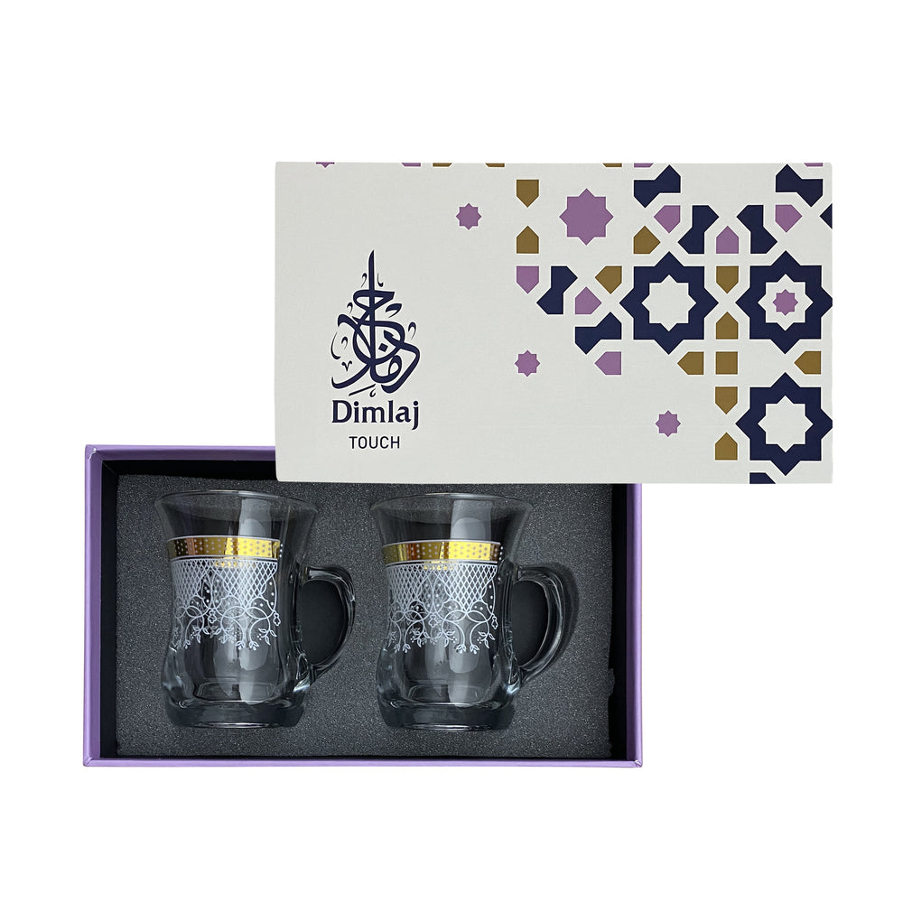 Dimlaj Touch Sitara Set of 2 Pcs Mugs Gold - Premium Tea Cups from Dimlaj Touch - Just $90! 