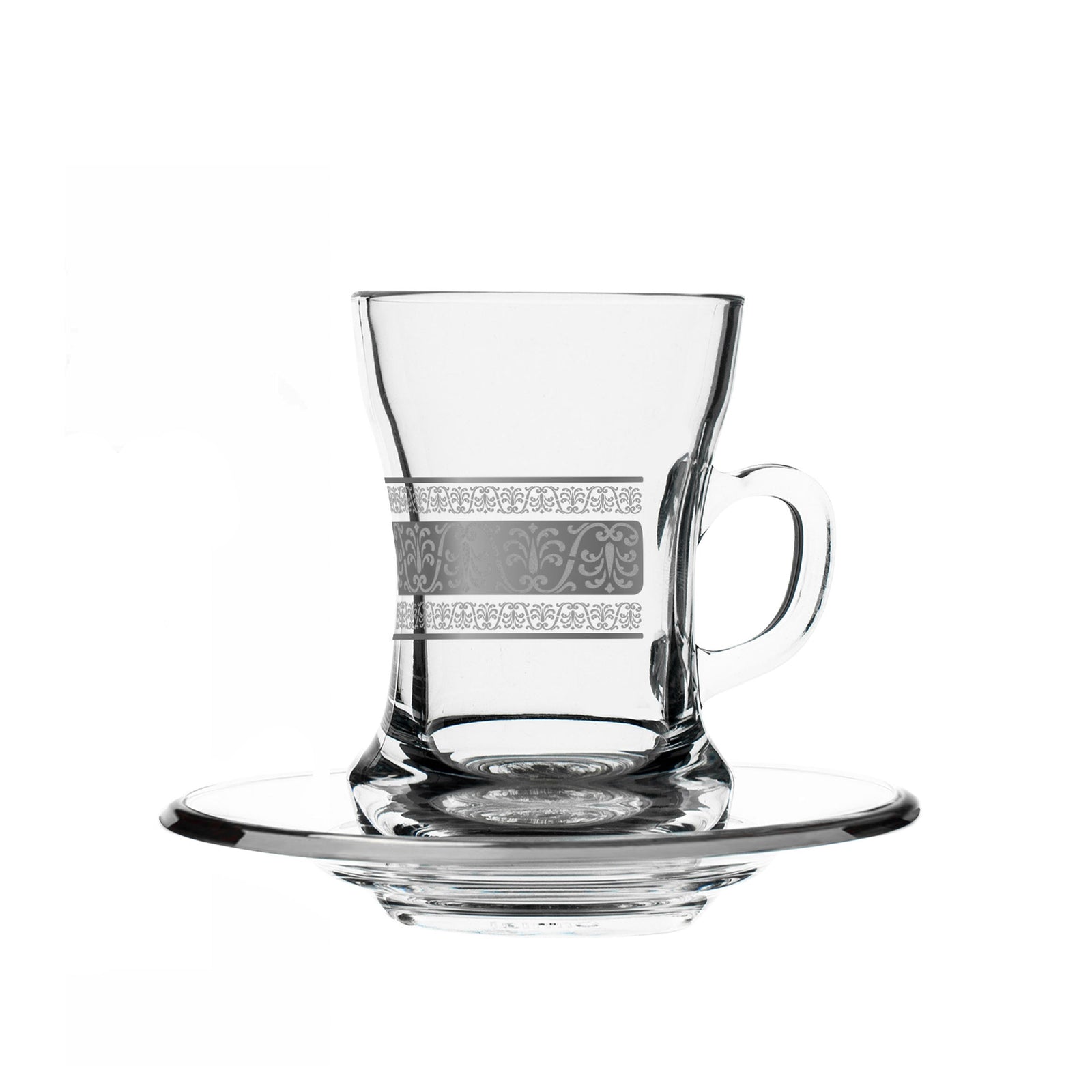 Dimlaj Touch Kenar Set of 6 Pcs Tea Cups and Saucers Platinum - Premium  from Dimlaj Touch - Just $135! 