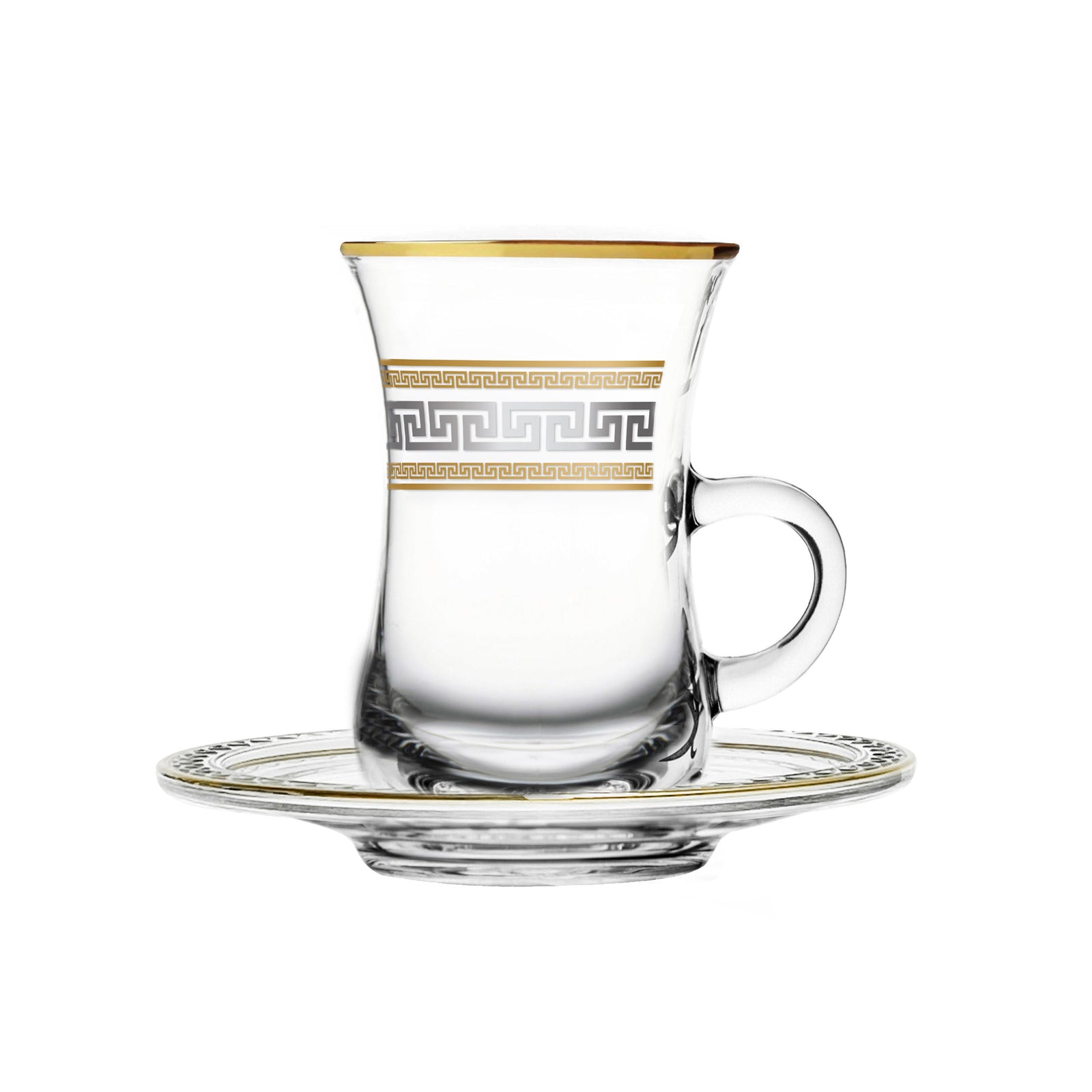 Dimlaj Touch Minerva Set of 6 Pcs Tea Cups and Saucers Gold - Premium  from Dimlaj Touch - Just $135! 