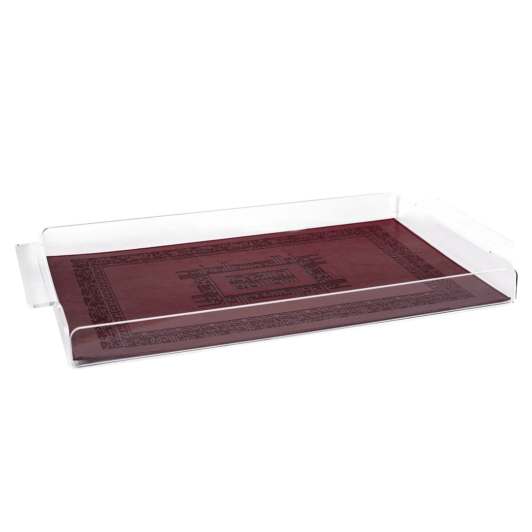 Dimlaj Shafa PU and Acrylic Tray Maroon - Premium Tray from Emirates Dimlaj Trading LLC - Just $265! 