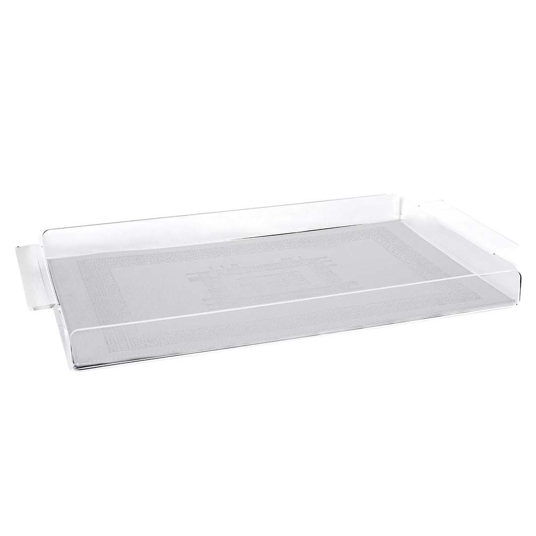 Dimlaj Shafa PU and Acrylic Tray Silver - Premium Tray from Emirates Dimlaj Trading LLC - Just $265! 