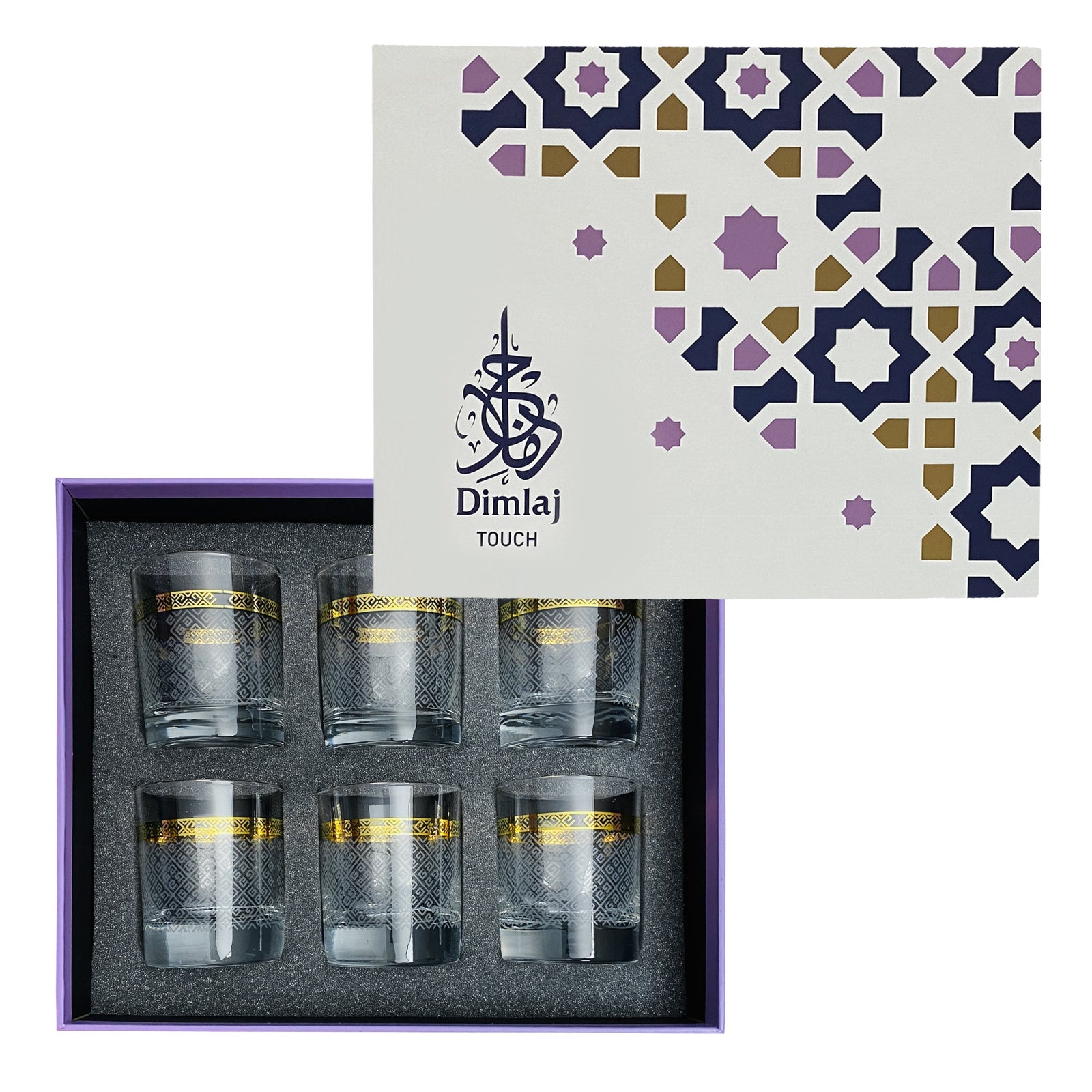 Dimlaj Touch Crown Set of 6pcs Tumblers Gold - Premium  from Dimlaj Touch - Just $135! 