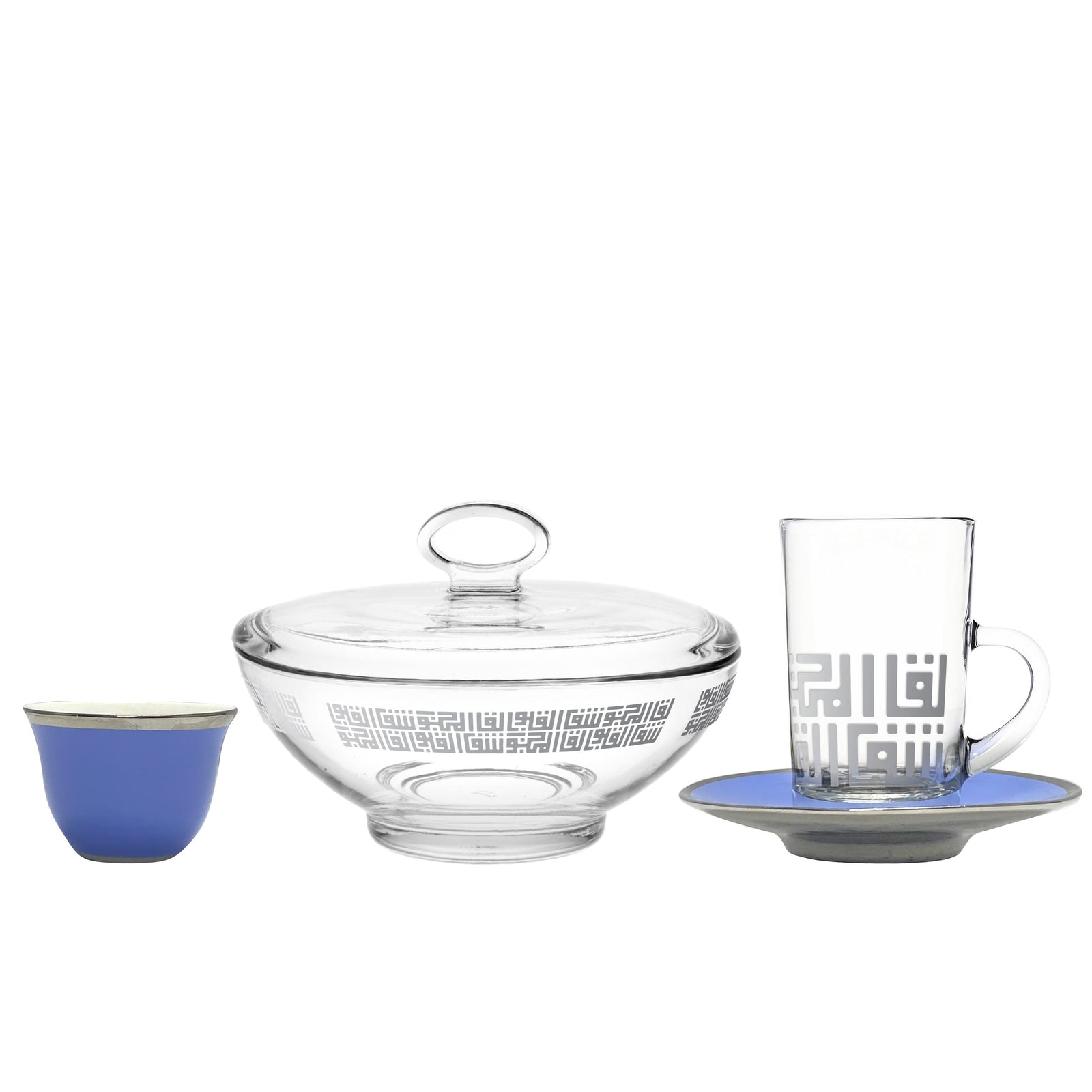 Dimlaj Touch Spirit Set of 20 Pcs Assorted Drinkware Silver and Blue - Premium  from Dimlaj Touch - Just $175! 
