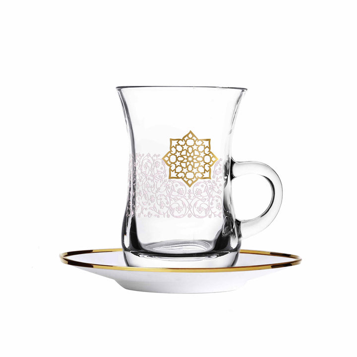 Dimlaj Touch Solo Set of 6 Pcs Tea Cups and Saucers Gold - Premium  from Dimlaj Touch - Just $99! 