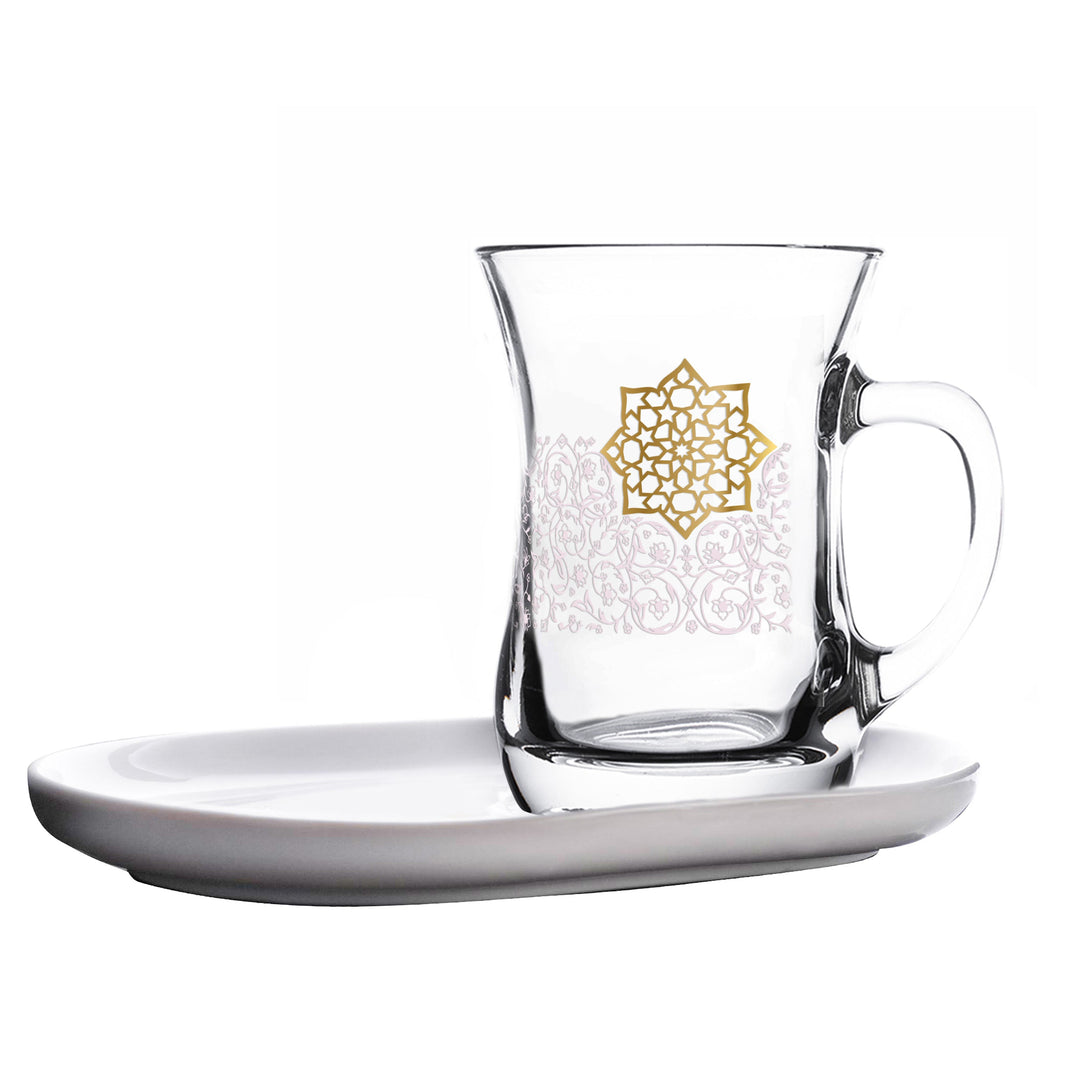 Dimlaj Touch Solo Set of 4 Pcs Mugs and Plates Gold - Premium Tea Cups from Dimlaj Touch - Just $110! 