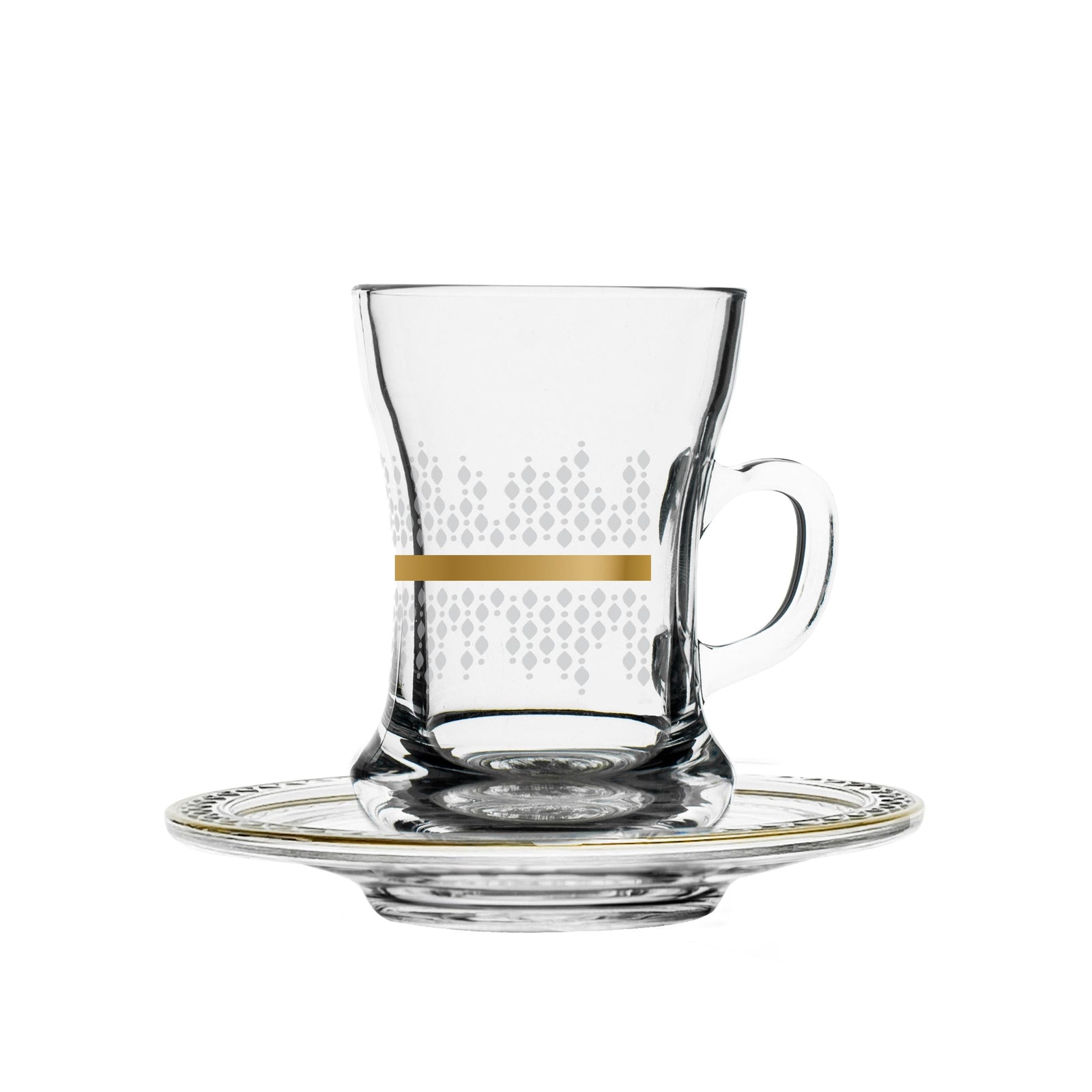 Dimlaj Touch Harmony Set of 6 Pcs Tea Cups and Saucers Gold - Premium  from Dimlaj Touch - Just $135! 