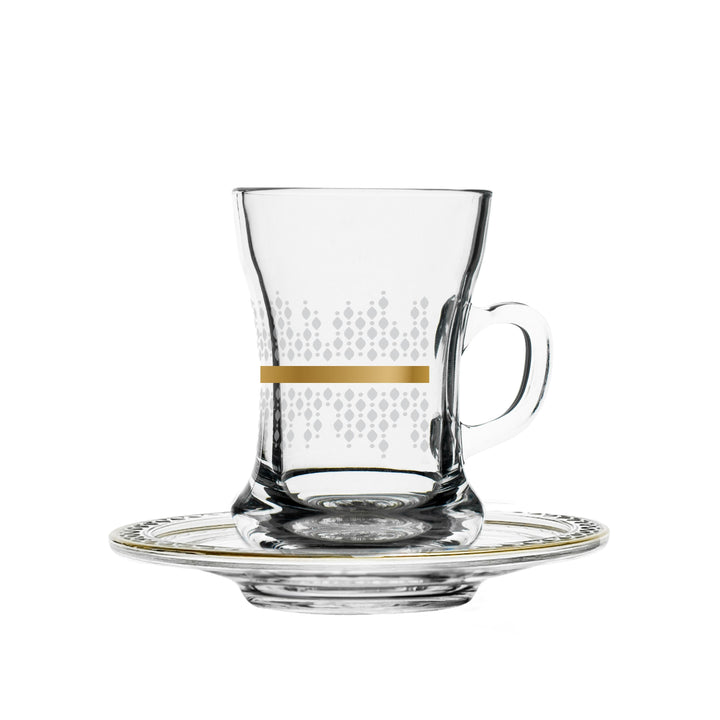 Dimlaj Touch Harmony Set of 6 Pcs Tea Cups and Saucers Gold - Premium  from Dimlaj Touch - Just $99! 