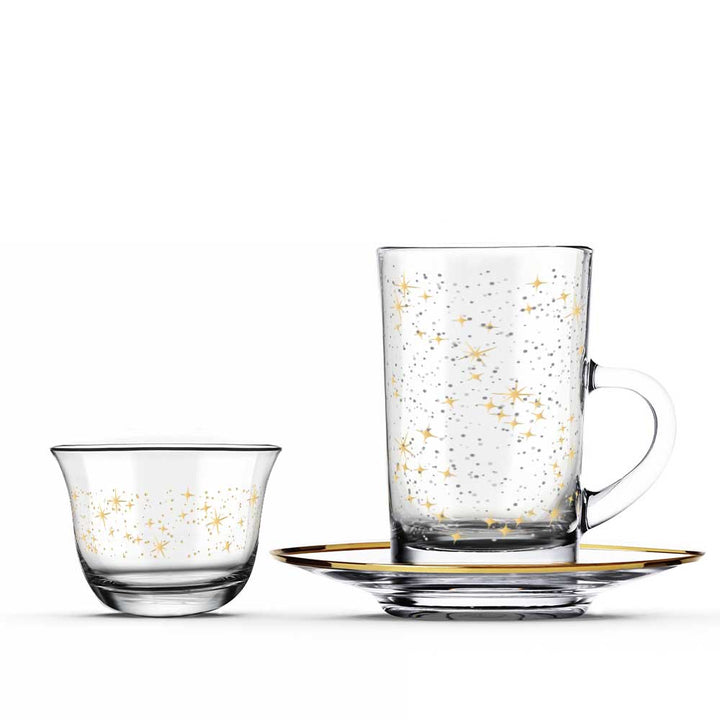 Dimlaj Touch Glimmer Set of 18 Pcs Assorted Drinkware Gold - Premium Tea Cups from Dimlaj Touch - Just $175! 