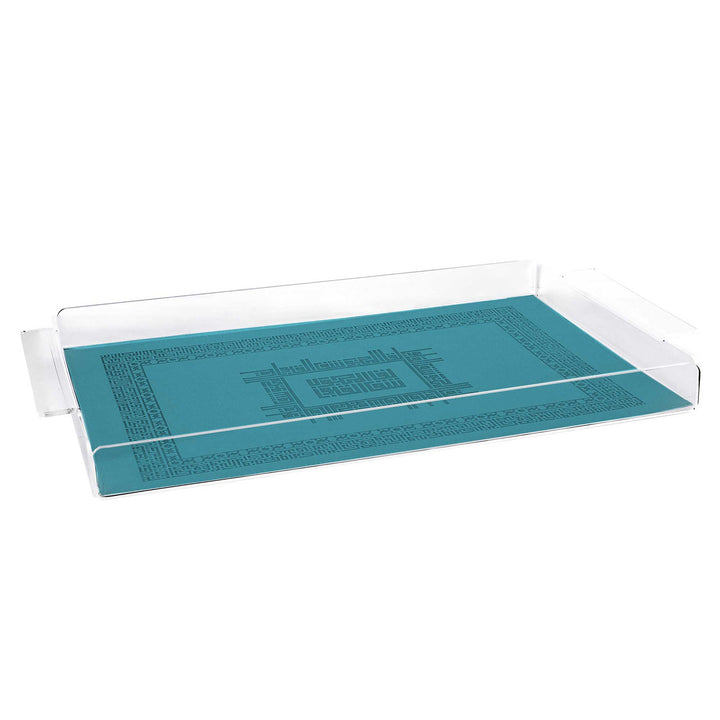 Dimlaj Shafa PU and Acrylic Tray Turquoise - Premium Tray from Emirates Dimlaj Trading LLC - Just $265! 