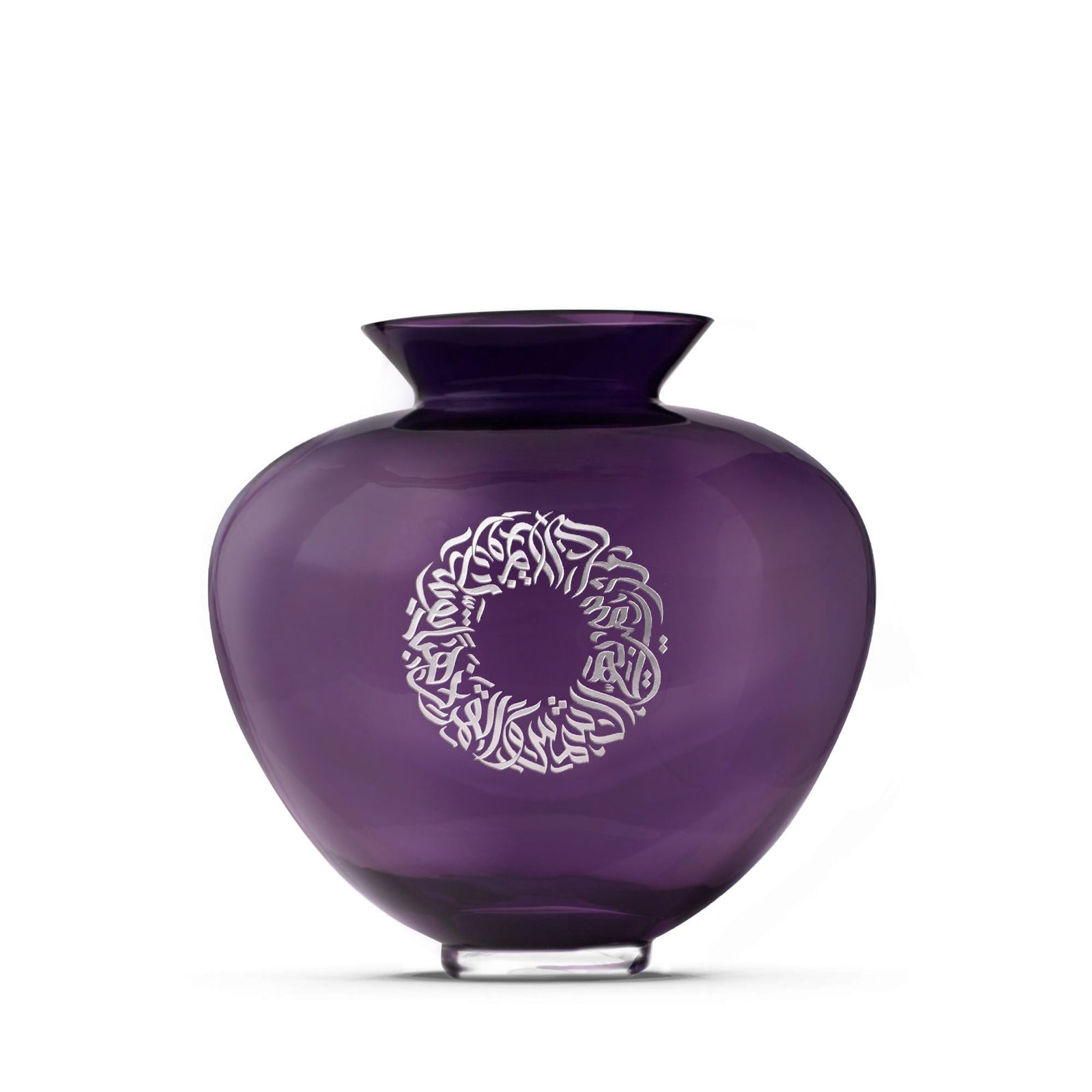 Dimlaj Qamar Purple Glass Vase (Engraved) - Premium Vases from Qamar By Dimlaj - Just $1500! 