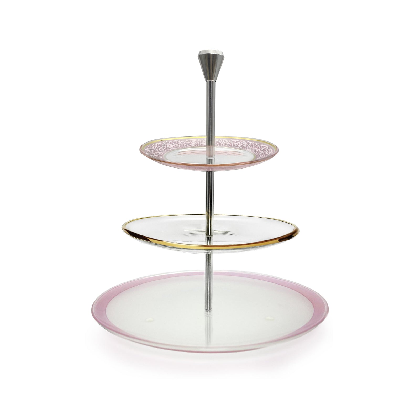Dimlaj Nagham 3 Tiered Tray (Gold & Pink) - Premium Trays from Nagham By Dimlaj - Just $790! 