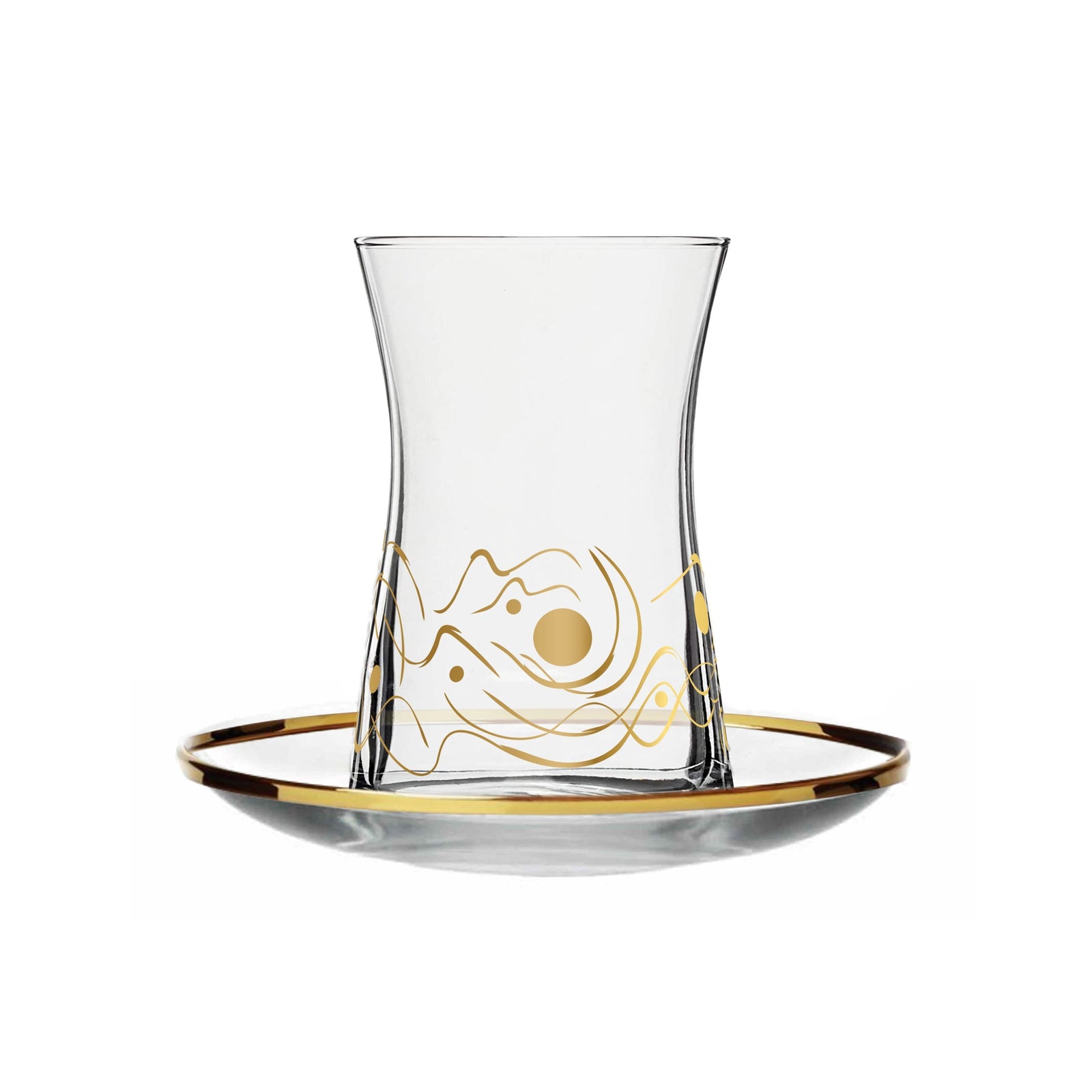 Dimlaj Touch Kawkab Set of 6 Pcs Tea Cups and Saucers Gold - Premium Tea Cups from Dimlaj Touch - Just $135! 