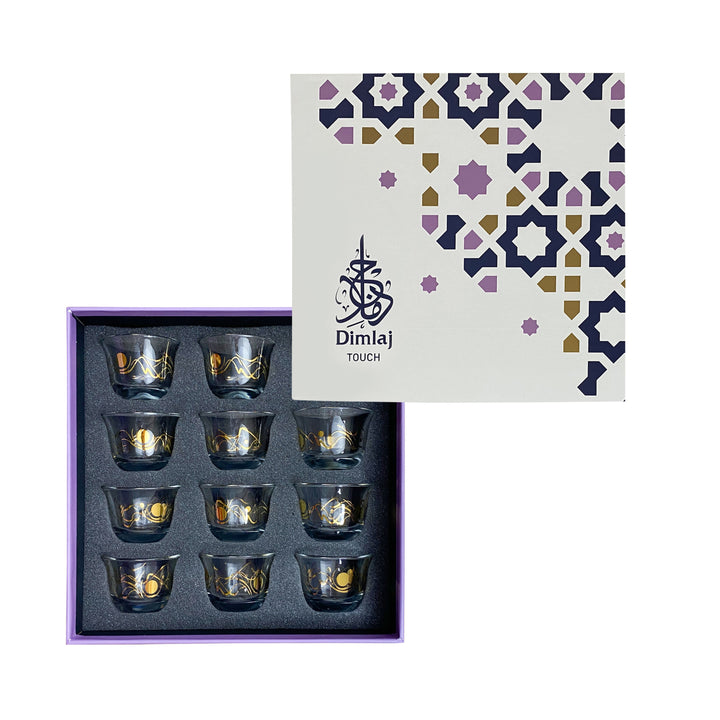 Dimlaj Touch Kawkab Set of 12 Pcs Cawa Cups Gold - Premium Cawa Cups from Dimlaj Touch - Just $160! 