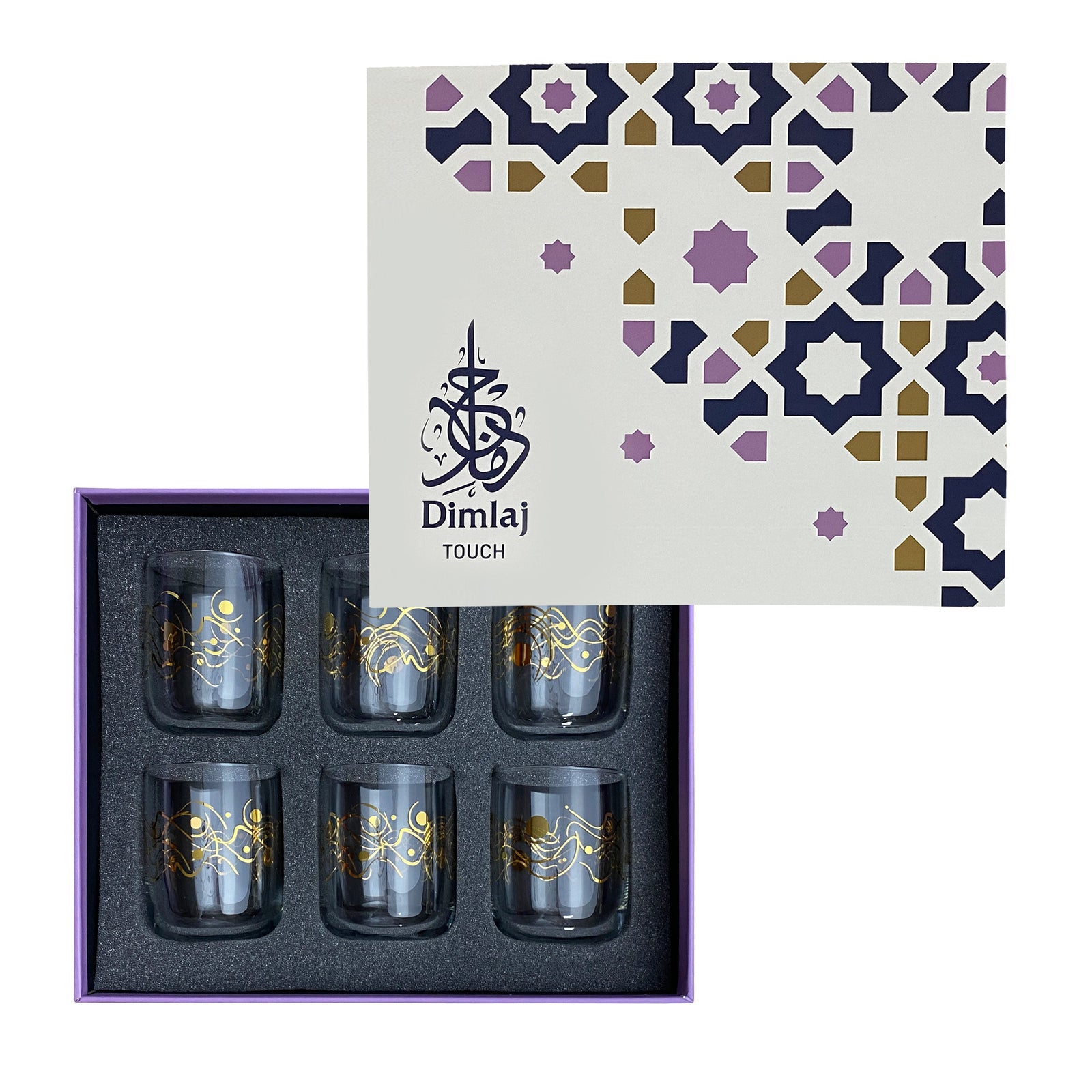 Dimlaj Touch Kawkab Set of 6 Pcs Short Tumblers Gold - Premium  from Dimlaj Touch - Just $135! 