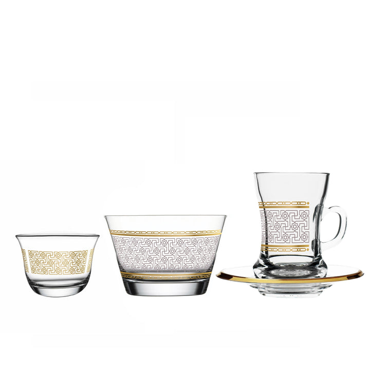 Dimlaj Touch Yaqout  Set of 19 Pcs Assorted Drinkware Gold - Premium  from Dimlaj Touch - Just $175! 