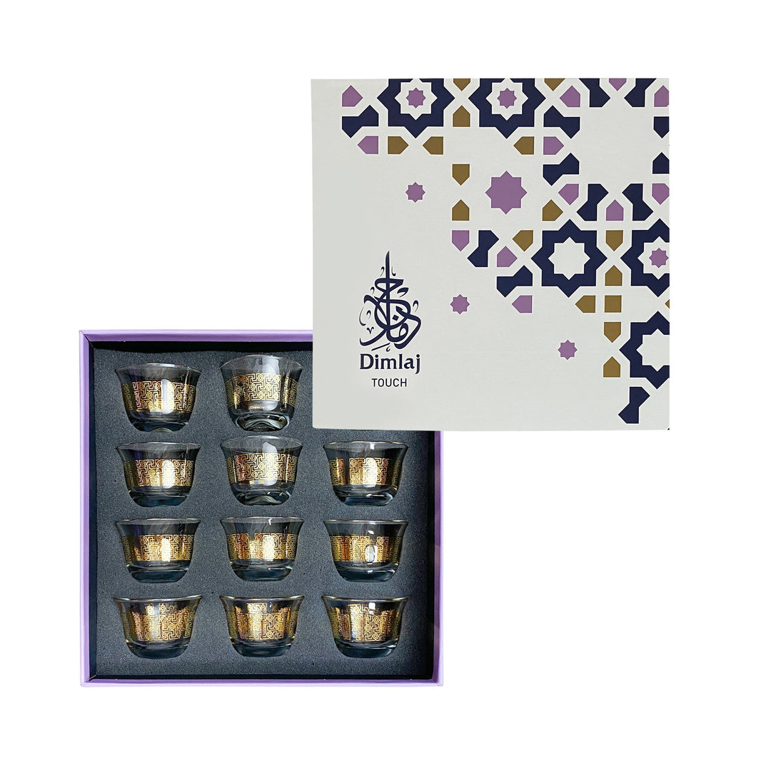 Dimlaj Touch Yaqout Set of 12 Pcs Cawa Cups Gold - Premium Cawa Cups from Dimlaj Touch - Just $160! 