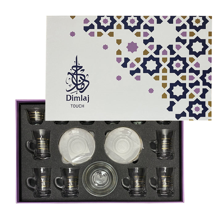 Dimlaj Touch Twin Set of 19 Pcs Assorted Drinkware Gold and Platinum - Premium  from Dimlaj Touch - Just $175! 