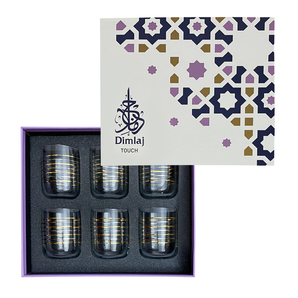 Dimlaj Touch Twin Set of 6 Pcs Short Tumblers Gold and Platinum - Premium  from Dimlaj Touch - Just $200! 