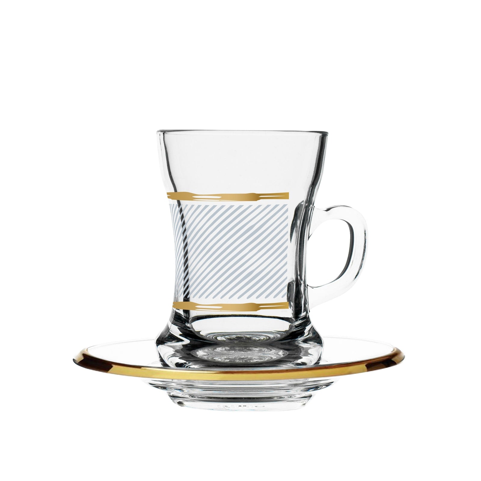 Dimlaj Touch Nirvana Set of 6 Pcs Tea Cups and Saucers Gold - Premium Tea Cups from Dimlaj Touch - Just $135! 