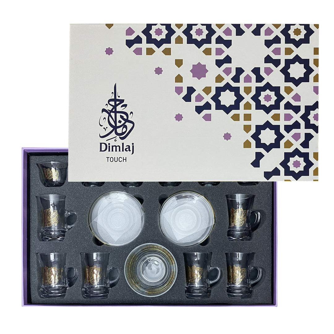 Dimlaj Touch Floret Set of 19 Pcs Assorted Drinkware Gold - Premium  from Dimlaj Touch - Just $175! 