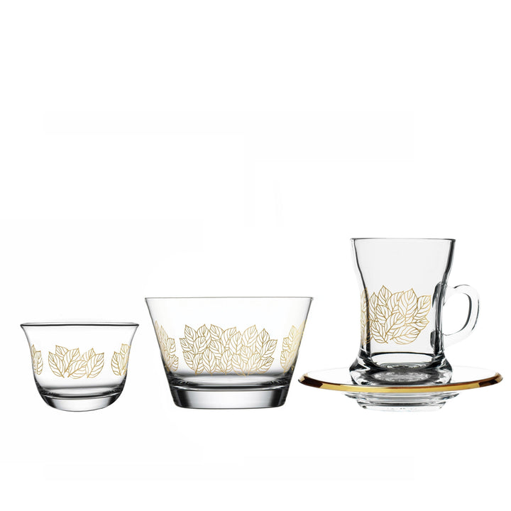 Dimlaj Touch Floret Set of 19 Pcs Assorted Drinkware Gold - Premium  from Dimlaj Touch - Just $175! 