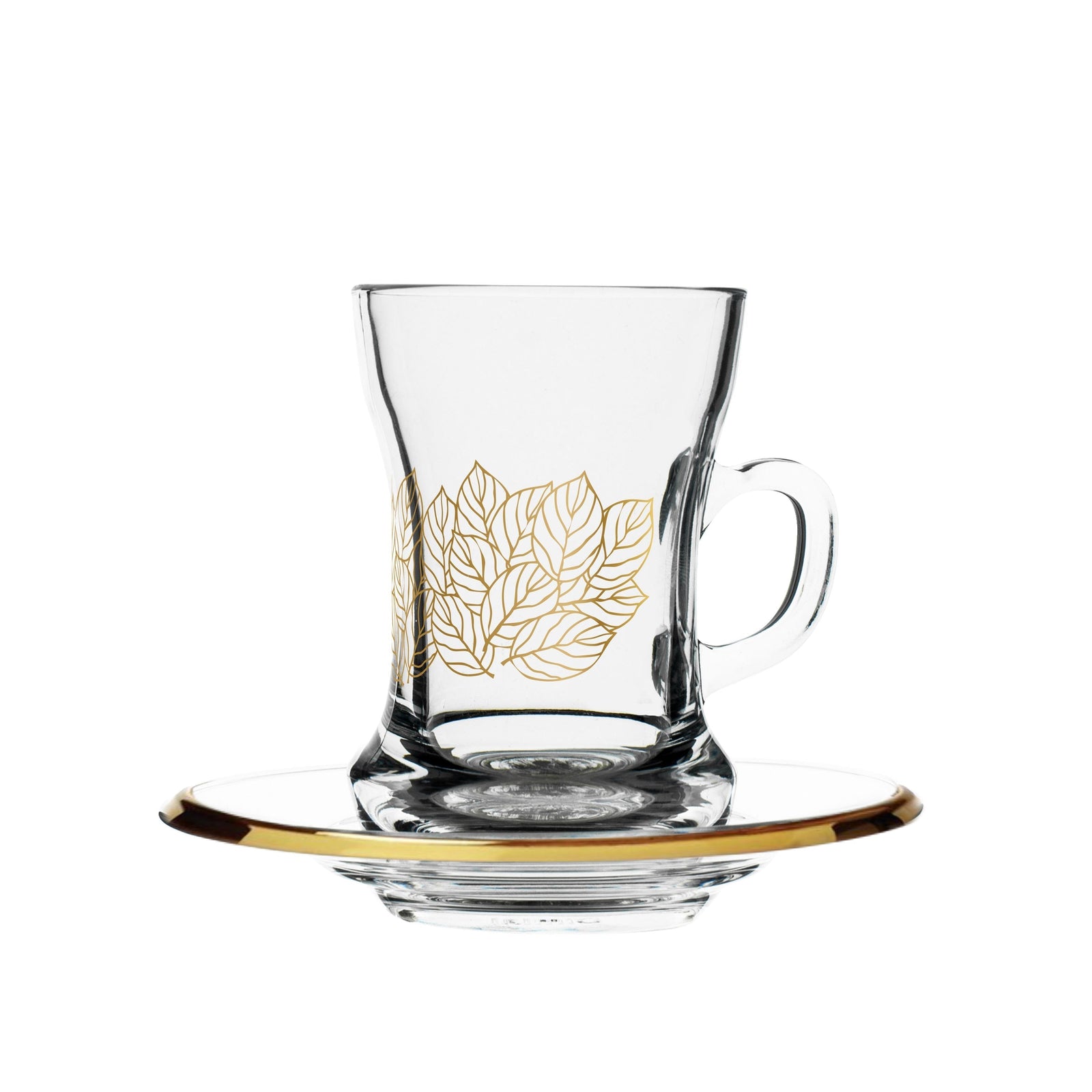 Dimlaj Touch Floret Set of 6 Pcs Tea Cups and Saucers Gold - Premium Tea Cups from Dimlaj Touch - Just $135! 
