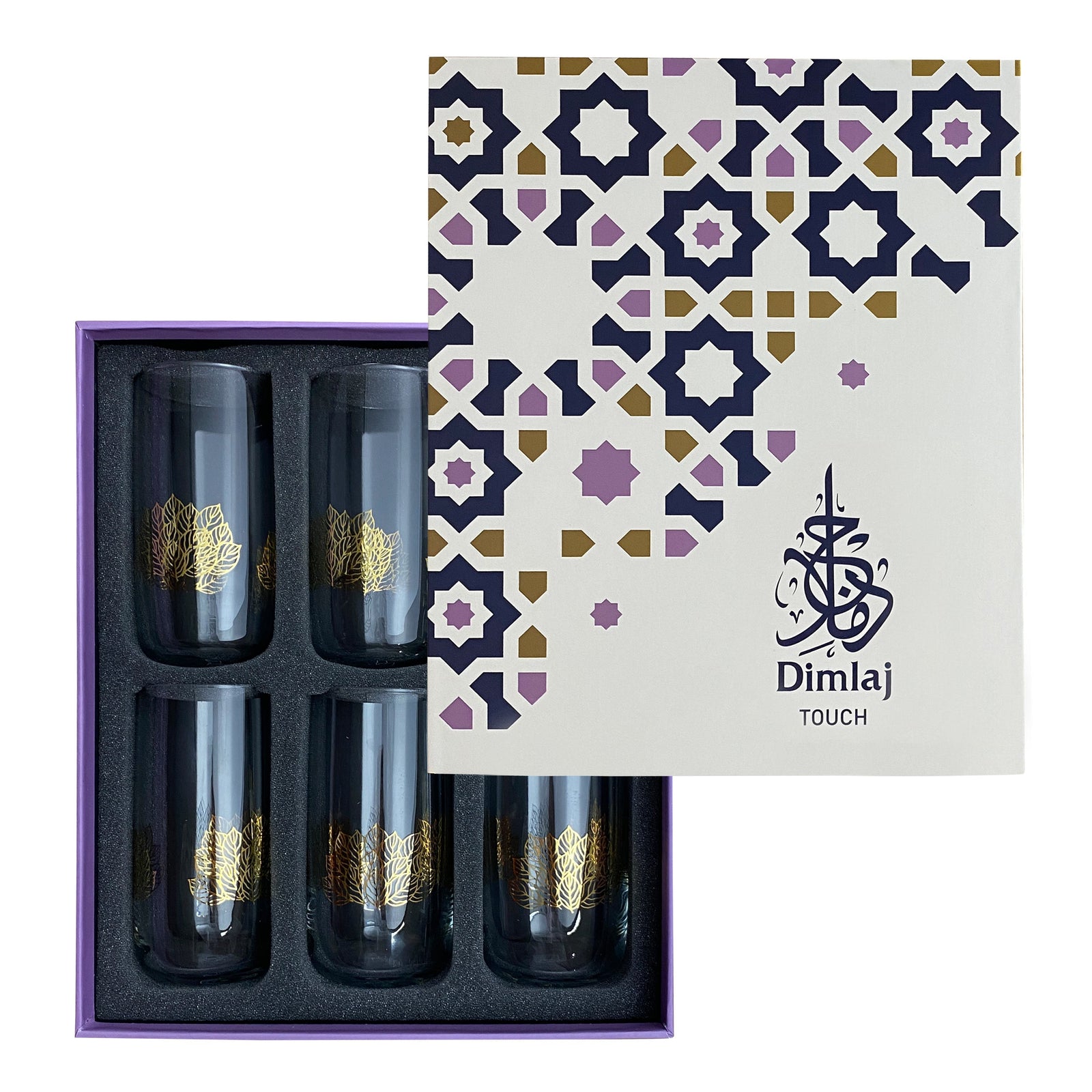 Dimlaj Touch Floret Set of 6 Pcs Long Tumblers Gold - Premium  from Dimlaj Touch - Just $135! 