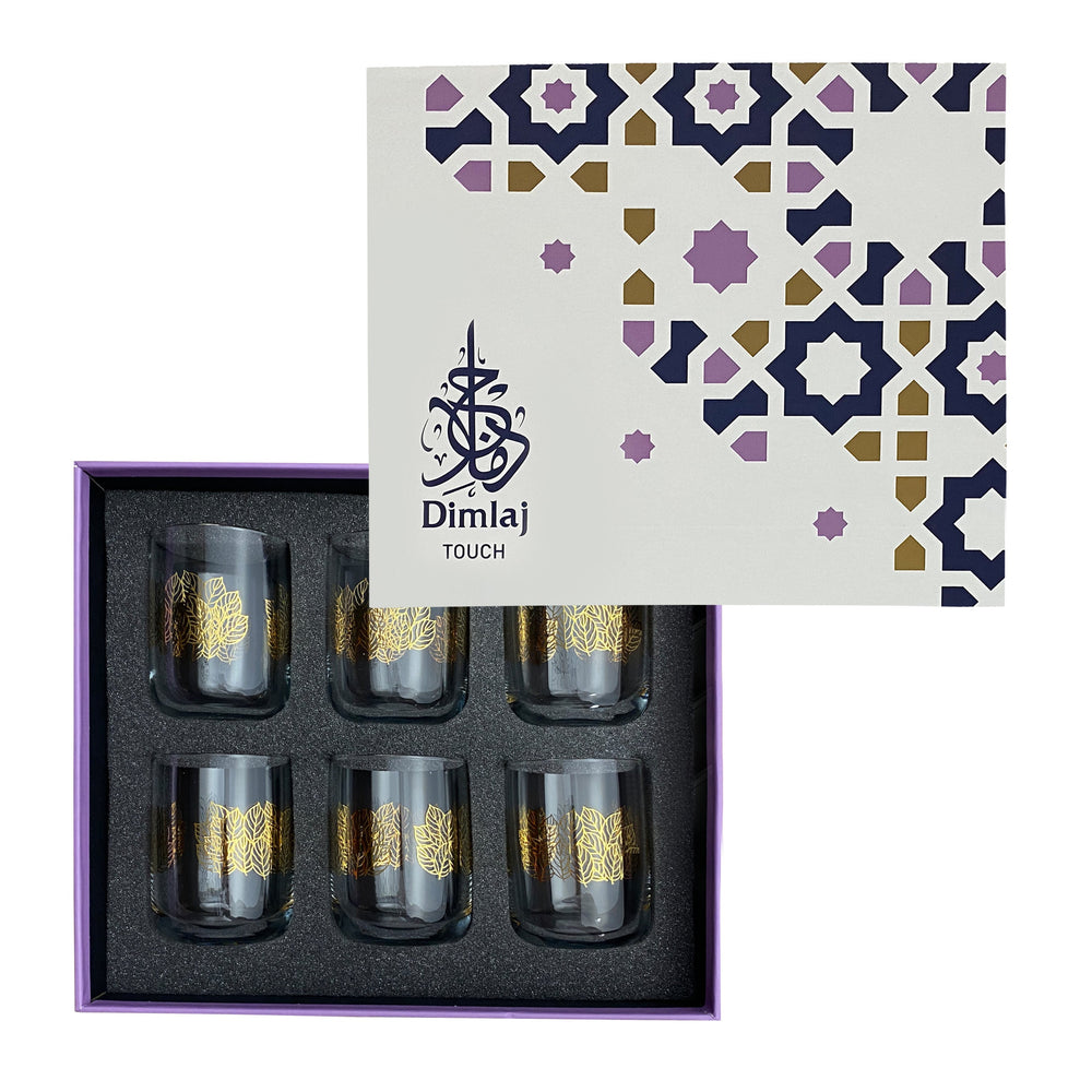 Dimlaj Touch Floret Set of 6 Pcs Short Tumblers Gold - Premium  from Dimlaj Touch - Just $200! 