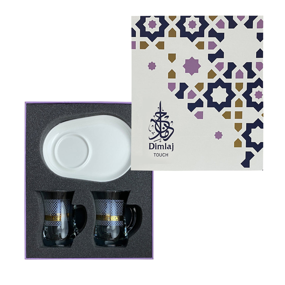 Dimlaj Touch Loop Set of 4 Pcs Mugs and Plates Gold - Premium  from Dimlaj Touch - Just $110! 