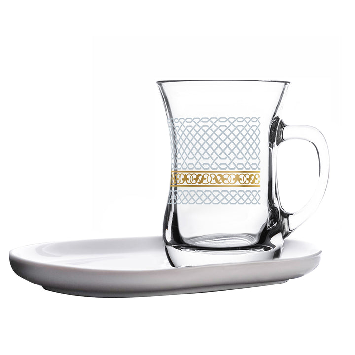 Dimlaj Touch Loop Set of 4 Pcs Mugs and Plates Gold - Premium  from Dimlaj Touch - Just $110! 