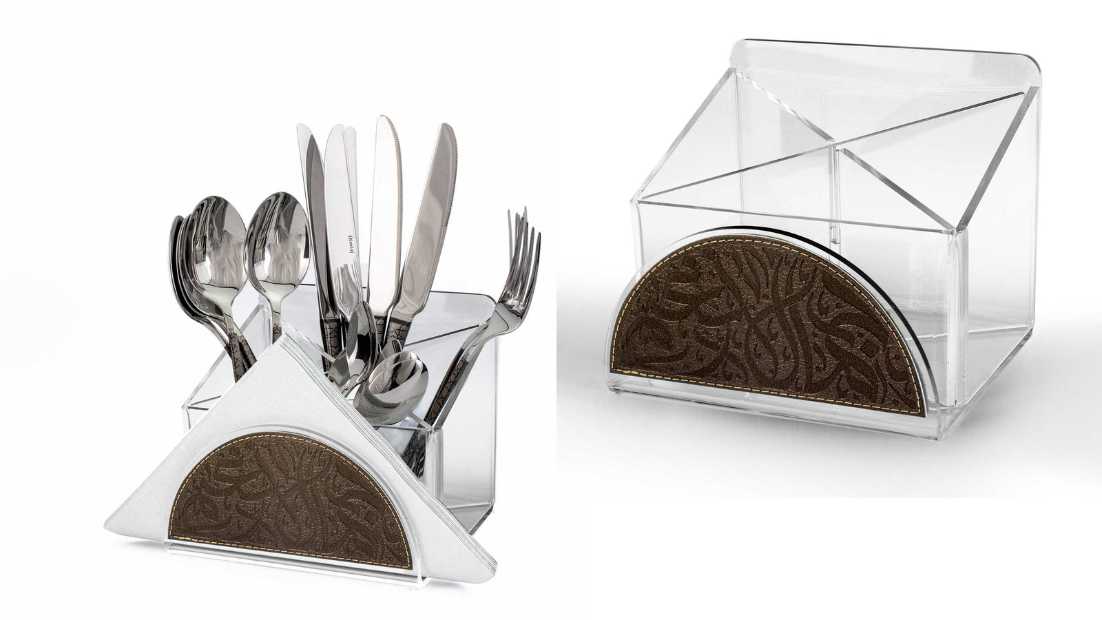 Dimlaj Nagham Acrylic Cutlery Box with Napkin Holder Bronze - Premium  from Nagham By Dimlaj - Just $250! 