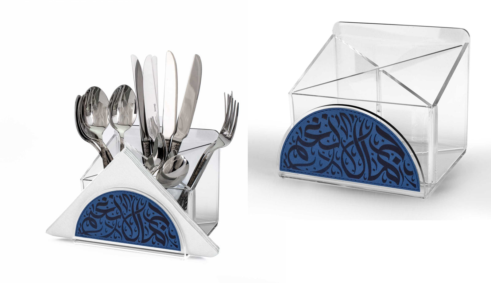 Dimlaj Nagham Acrylic Cutlery Box with Napkin Holder Blue - Premium  from Nagham By Dimlaj - Just $250! 