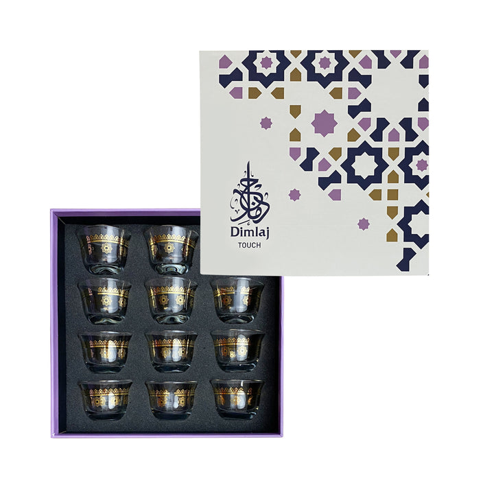 Dimlaj Touch Aster Set of 12 Pcs Cawa Cups Gold - Premium Cawa Cups from Dimlaj Touch - Just $89! 