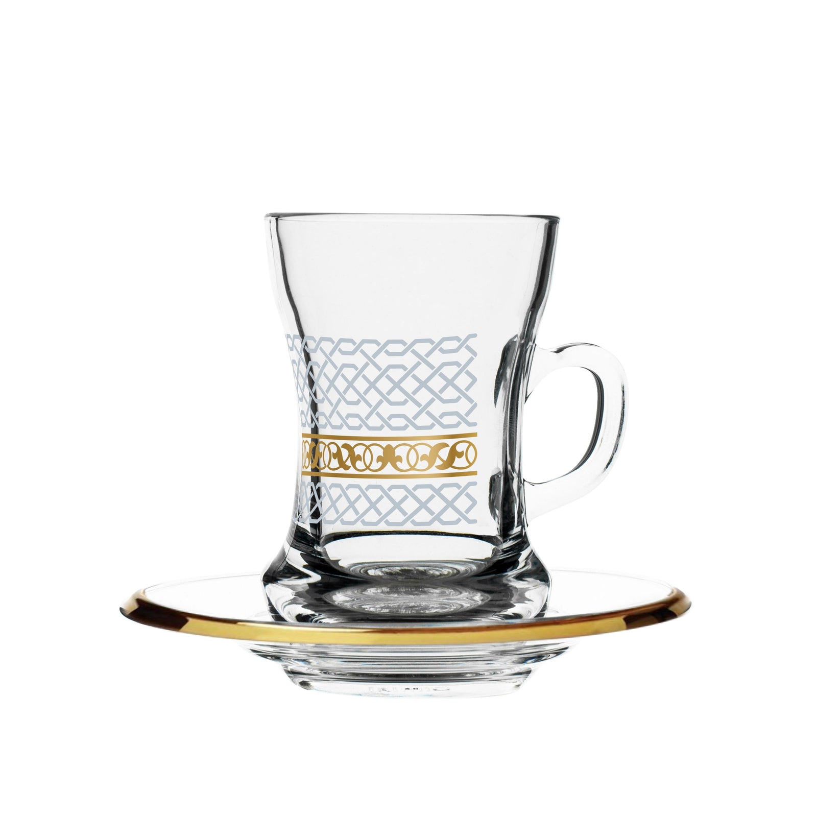 Dimlaj Touch Loop Set of 6 Pcs Tea Cups and Saucers Gold - Premium Tea Cups from Dimlaj Touch - Just $135! 
