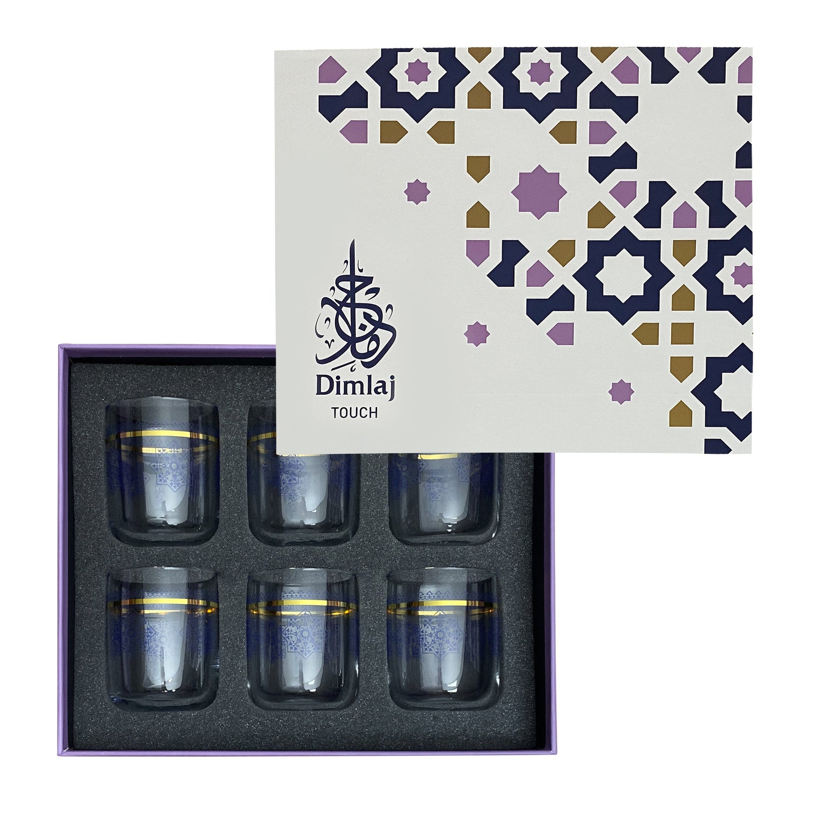 Dimlaj Touch Aster Set of 6 Pcs Short Tumblers Blue - Premium  from Dimlaj Touch - Just $135! 