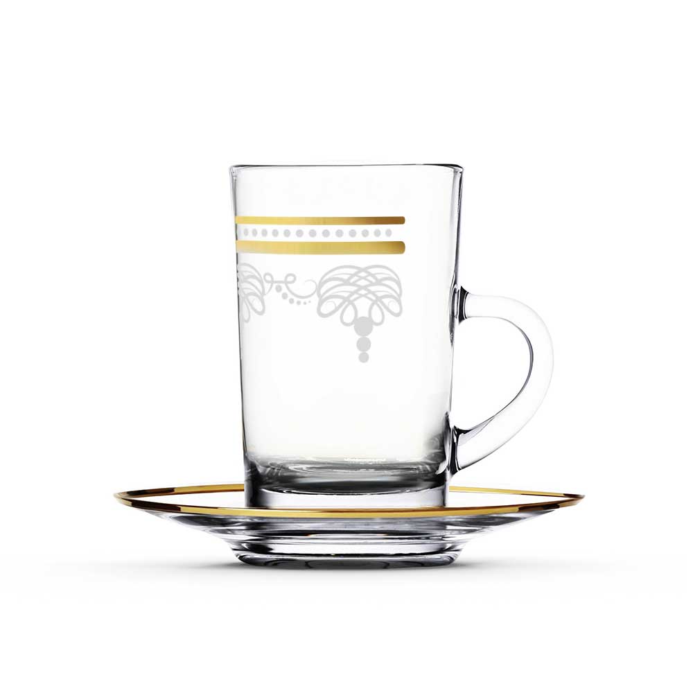Dimlaj Touch Elixir Set of 6 Pcs Tea Cups and Saucers Gold - Premium Tea Cups from Dimlaj Touch - Just $135! 