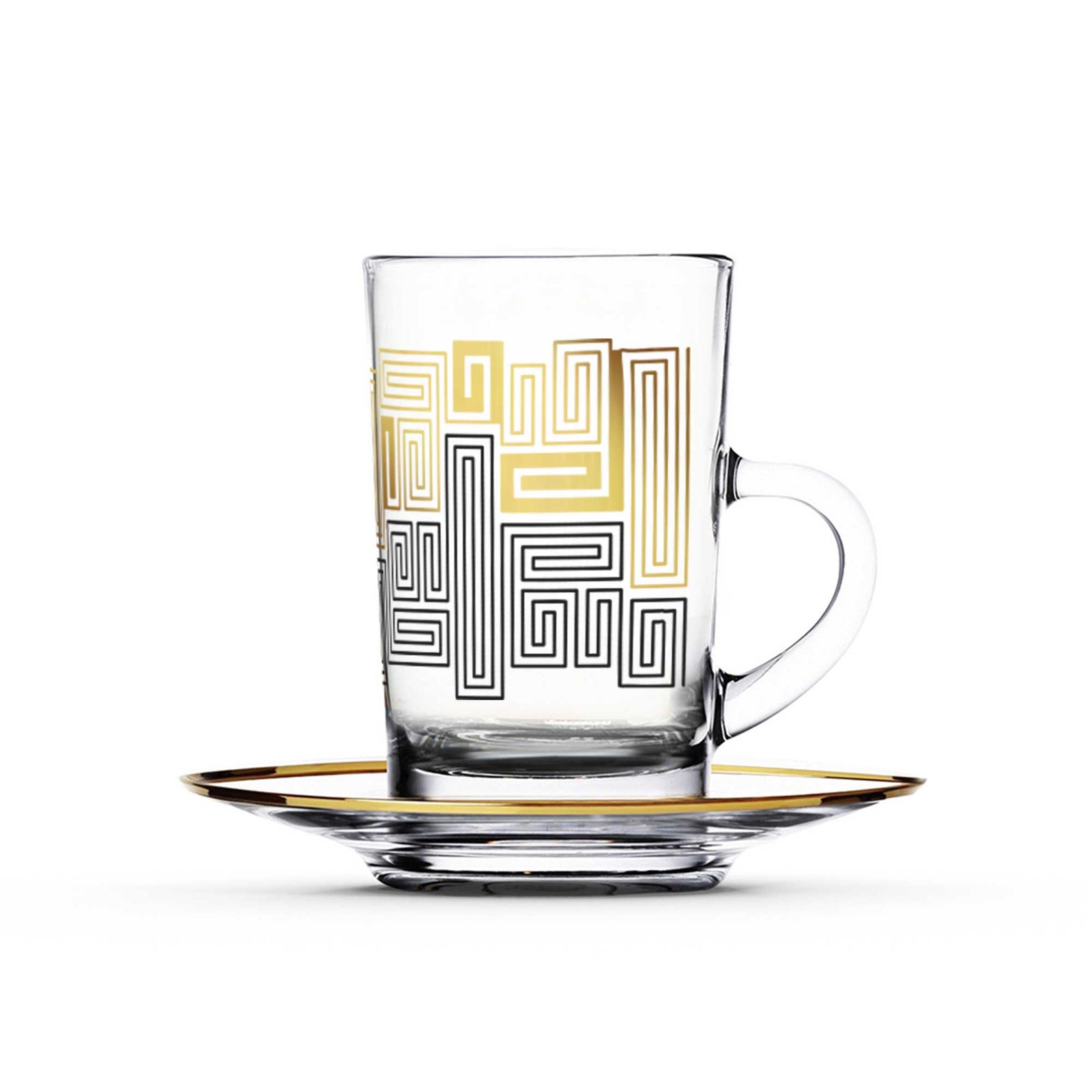 Dimlaj Touch Echo Set of 6 Pcs Tea Cups and Saucers Gold - Premium Tea Cups from Dimlaj Touch - Just $135! 